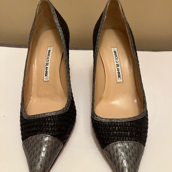 manolo blahnik kitten heel shoes size 8 - Picture 3 of 8